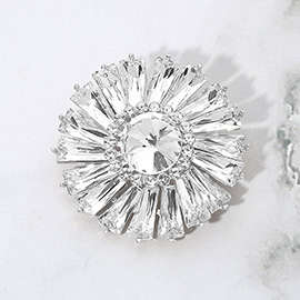 Radiant Gemstone Flower Pin Brooch