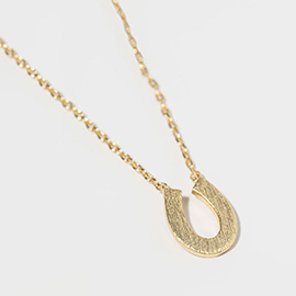 Gold Dipped Horseshoe Pendant Necklace