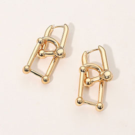 Geometric Link Drop Sculptural Earrings