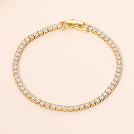 18K Gold Dipped Elegant Tennis Chain Bracelet