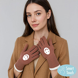 Knit Smile Accent Smart Touch Gloves