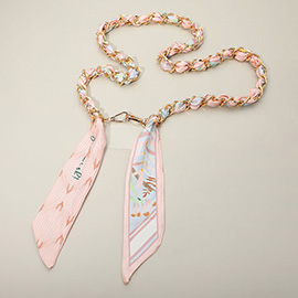 Patterned Fabric Scarf Chain Phone Strap