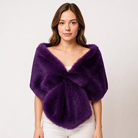 Faux Fur Shawl Wrap Poncho