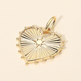 Textured Metal Heart Pendant Charm