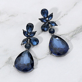 Teardrop Stone Dangle Evening Earrings