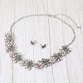 Boho Floral Butterfly Link Necklace