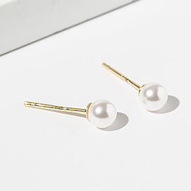Gold Dipped Swarovski Pearl Stud Earrings