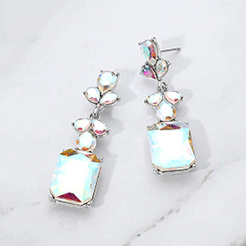 Geometric Rectangle Drop Evening Earrings