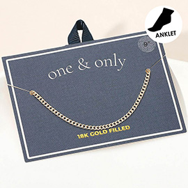 18K Gold Filled Classic Cuban Chain Anklet
