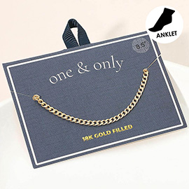18K Gold Filled Classic Cuban Chain Anklet