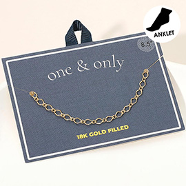 18K Gold Filled Oval Link Chain Anklet