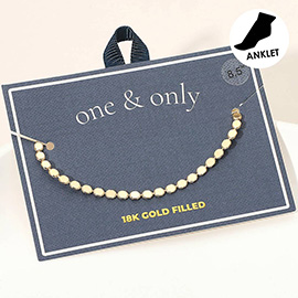 18K Gold Filled Beaded Disc Chain Anklet