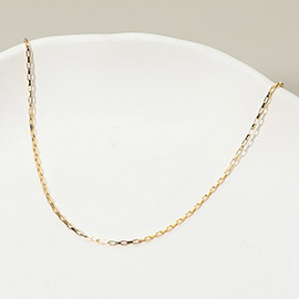 18K Gold Filled Geometric Link Box Chain Necklace