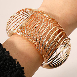 Modern Metal Cage Spiral Adjustable Statement Bracelet