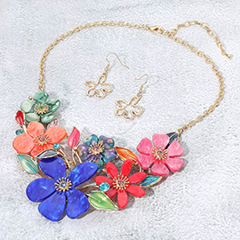 Resin Floral Statement Necklace