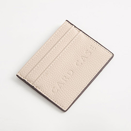 Textured Faux Leather Card Case Wallet