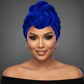 Sculpted Floral Knot Accent Turban Hair Wrap