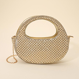 Pearl Rhinestone Bling Studded Evening Crossbody Handbag