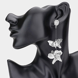 Bold Double Floral Cutout Drop Earrings
