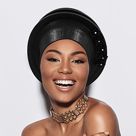 Floral Accent Structured Turban Hair Wrap