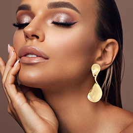 Organic Sculptural Fluid Metal Drop Earrings