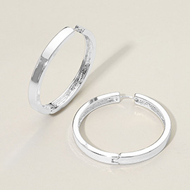 Silver Dipped Sleek Huggie Hoop Earrings