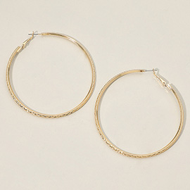Gold Dipped Textured Hoop Earrings