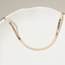 Gold Dipped Sleek Flat Snake Chain Necklace