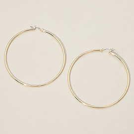 Gold Dipped Classic Pin Catch Hoop Earrings