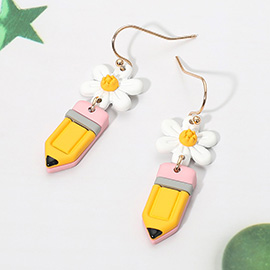 Daisy Pencil Link Drop Earrings