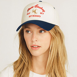 Disco Cowboy Embroidered Five Panel Canvas Baseball Cap