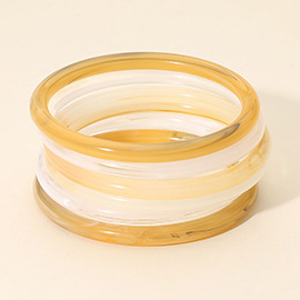 6PCS - Stackable Resin Bangle Multi Layered Bracelets