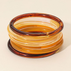 6PCS - Stackable Resin Bangle Multi Layered Bracelets