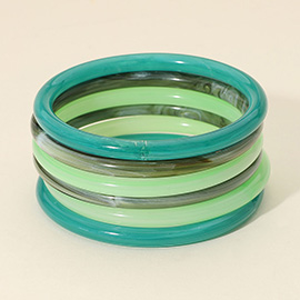 6PCS - Stackable Resin Bangle Multi Layered Bracelets