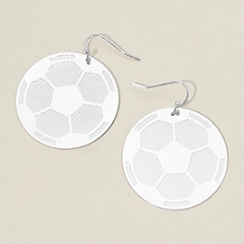 Metal Soccer Plate Dangle Earrings