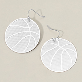 Metal Basketball Plate Dangle Earrings