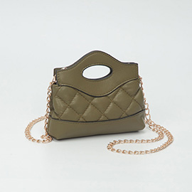 Smooth Faux Leather Mini Quilted Handbag Crossbody Bag