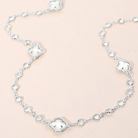 Quatrefoil Station Long Necklace