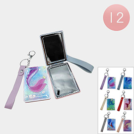12PCS - Floating Glitter Mermaid Printed Cosmetic Mirrors