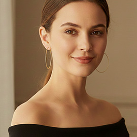 14K Gold Dipped Hypoallergenic Textured Skinny Hoop Earrings