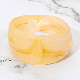 Wide Sculptural Marbled Resin Bangle Bracelet