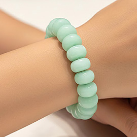 Chunky Marbled Rounded Pebble Beaded Stretch Bracelet