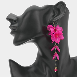 Oversized Flower Petal Dropdown Earrings