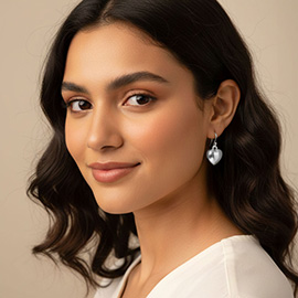 Metal Puffy Heart Drop Dangle Earrings