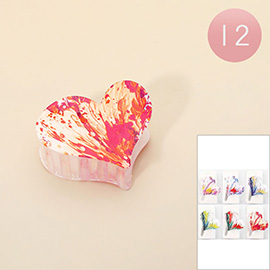 12PCS - Heart Hair Claw Clips