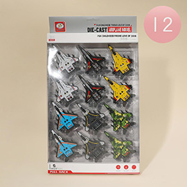 12PCS - Die-Cast Pull Back Airplane Toy Set