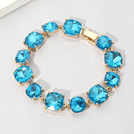 Cushion Square Stone Link Evening Bracelet