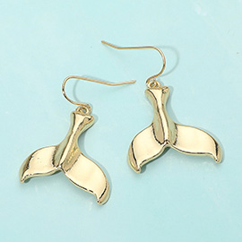 Metal Whale Tale Drop Dangle Earrings
