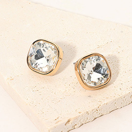 Square Cut Gem Evening Stud Earrings