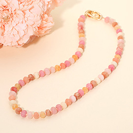 Faceted Pebble Beaded Necklace